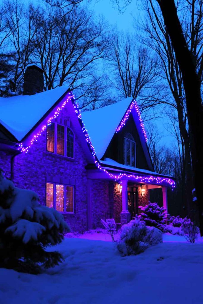 Purple and Blue Aurora Light Display