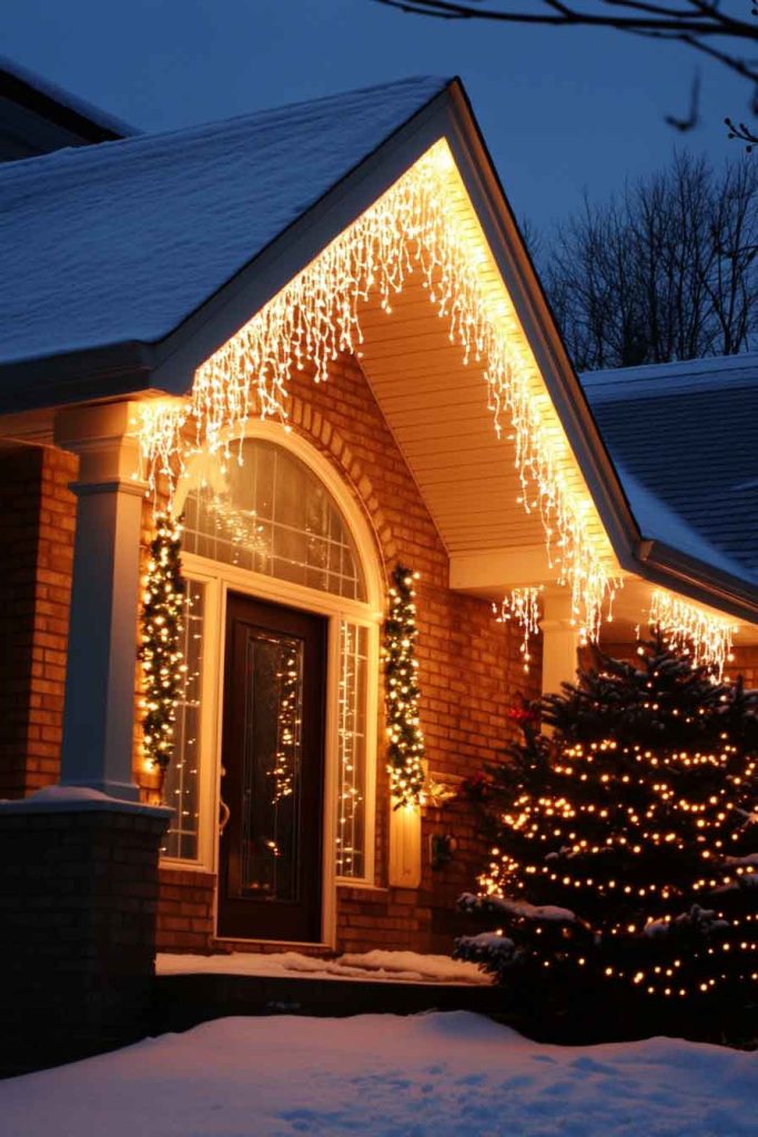 Icicle and Curtain Light Combination