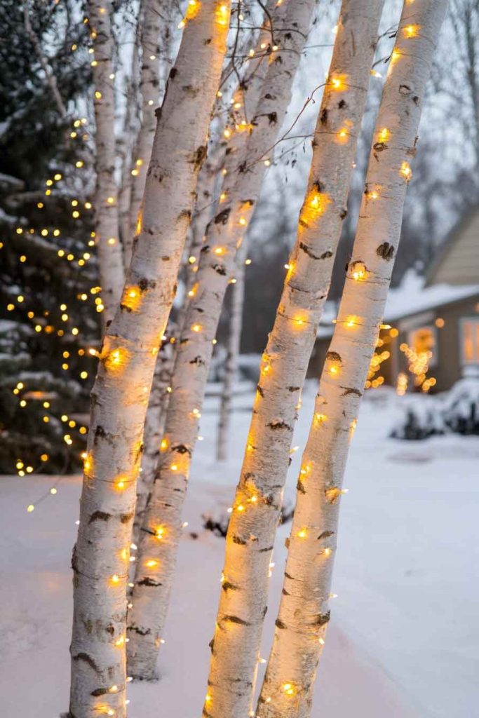 Lighted Birch Tree Arrangements