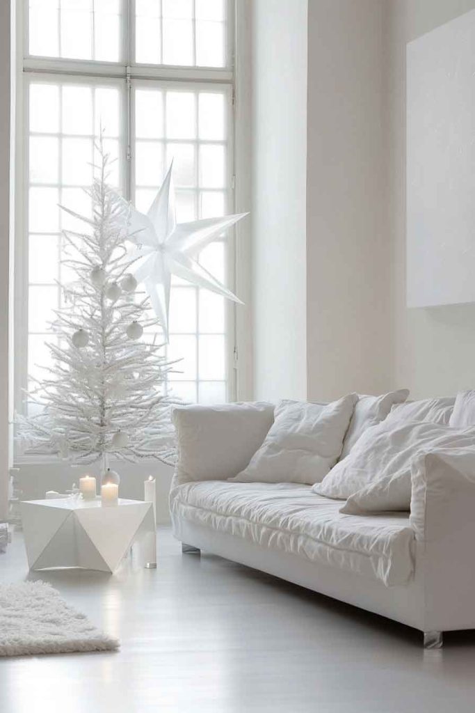 Minimalist White Christmas Living Room Finale