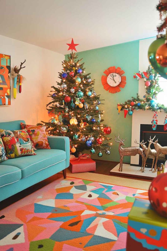 Retro Mid-Century Christmas with Bold Geometric Patterns