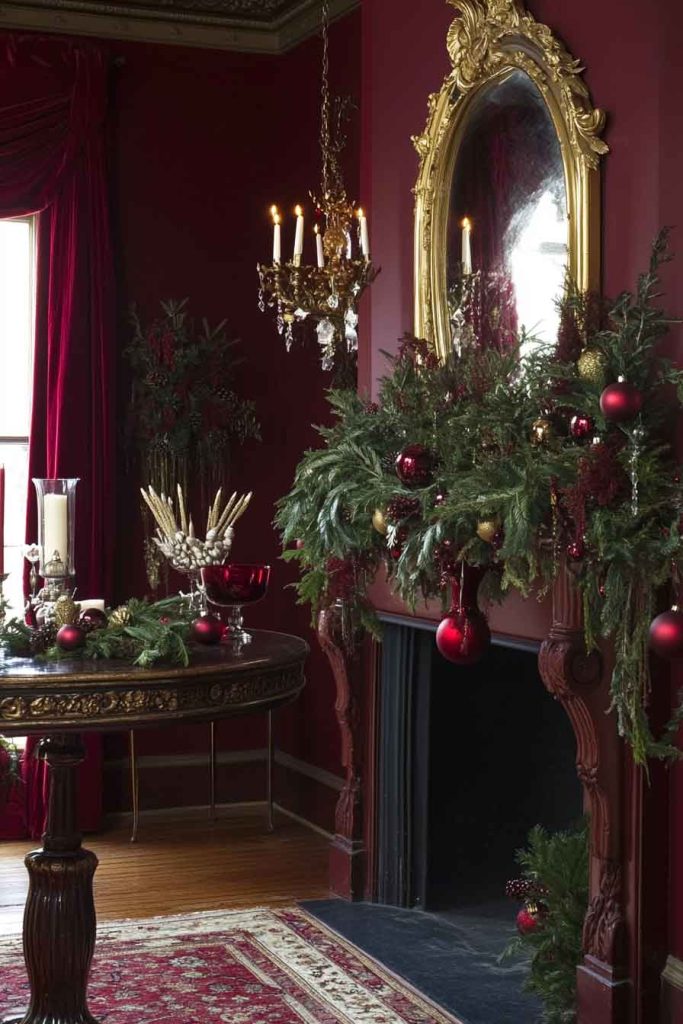 Vintage Christmas with Cranberry Glass and Ruby Red