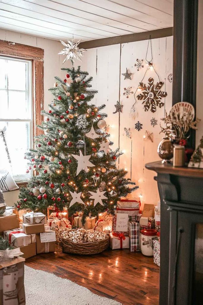 Vintage Christmas with Old-Fashioned Popcorn Garland