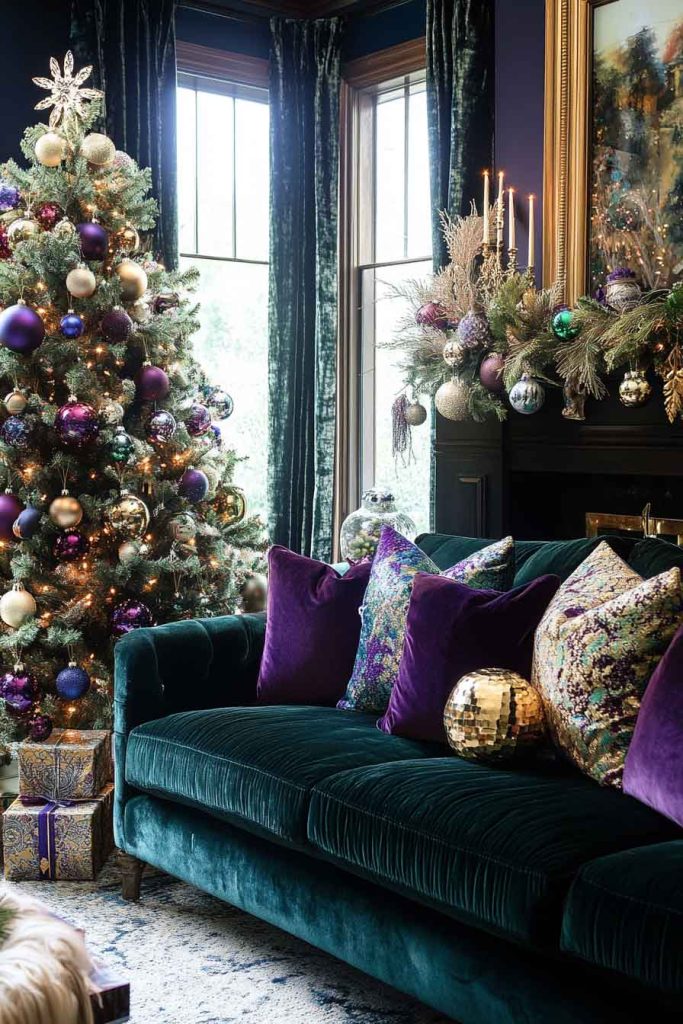 Jewel-Toned Glam Christmas with Velvet and Metallics