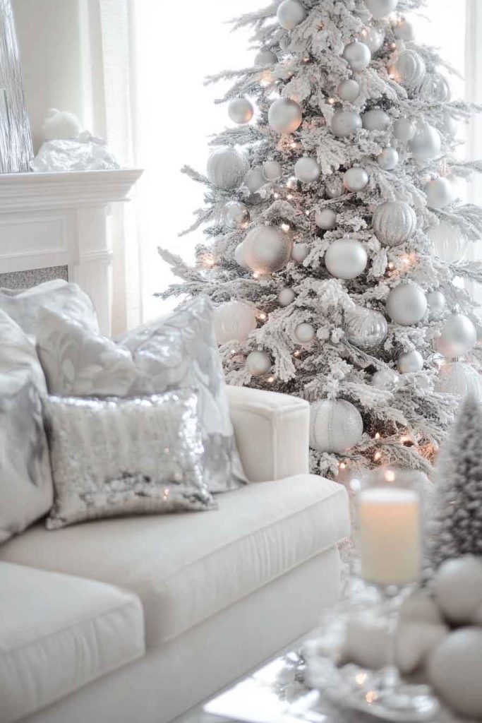 Modern Metallic Christmas with Silver and White Theme