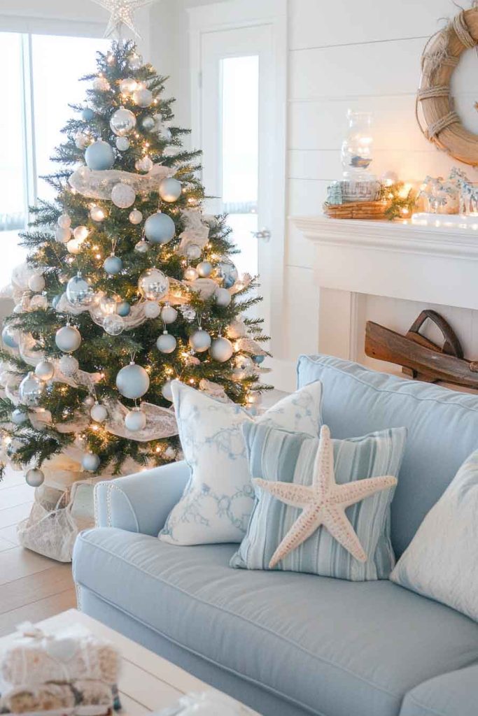 Coastal Christmas with Beach and Nautical Elements