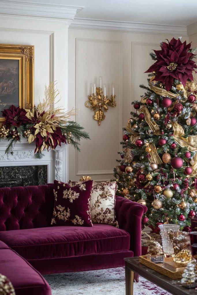 Luxe Burgundy and Gold Christmas Statement