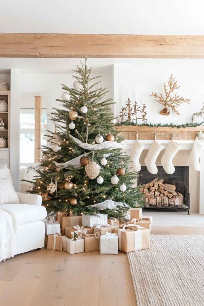 Natural Wood and Linen Christmas with Scandinavian Warmth