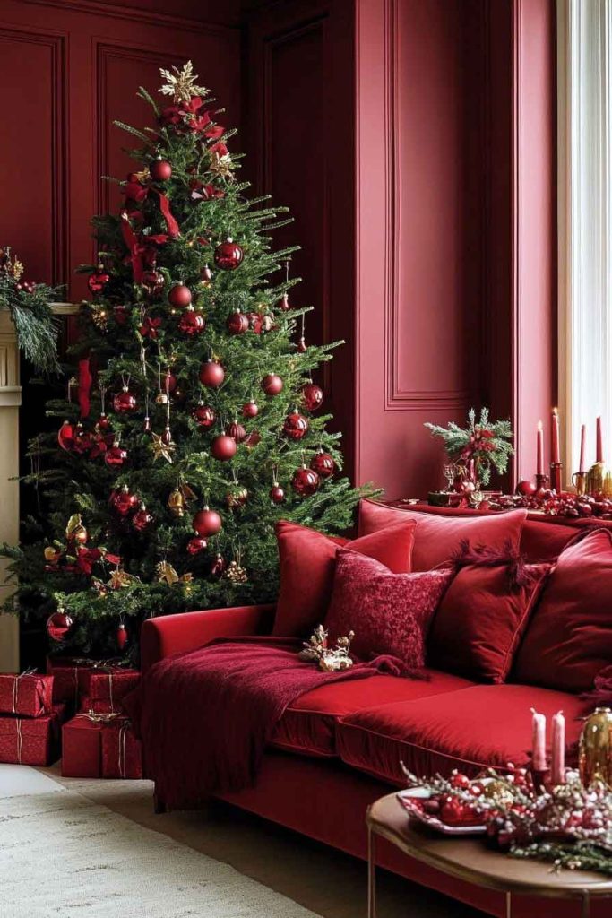 Monochromatic Red Christmas with Texture Variation