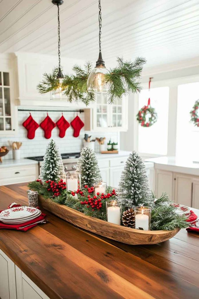 Kitchen Island Christmas Centerpiece