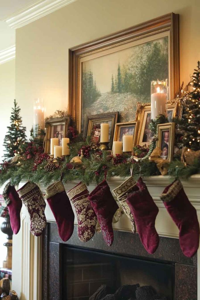 Mantel with Layered Decorations