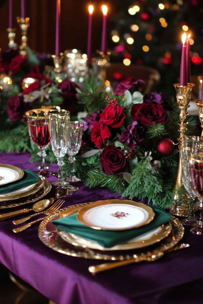 Jewel-Toned Elegant Christmas Table