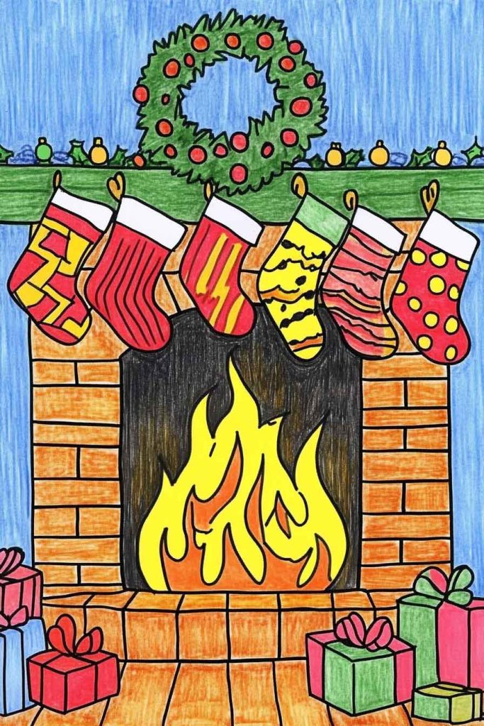 Fireplace and Stockings Scene