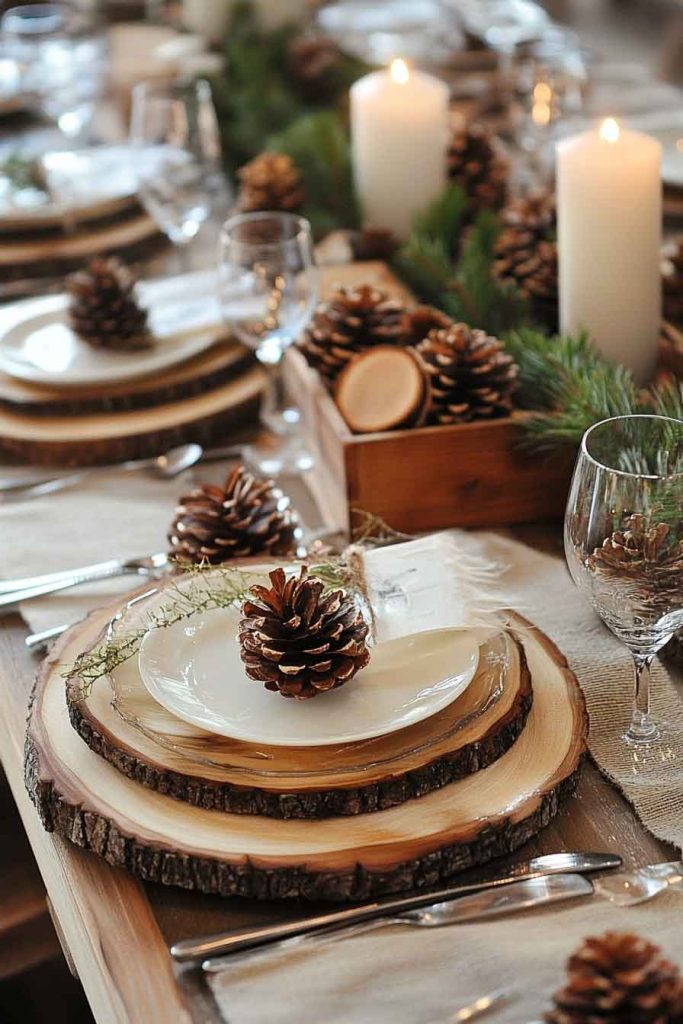 Rustic Wooden Christmas Table