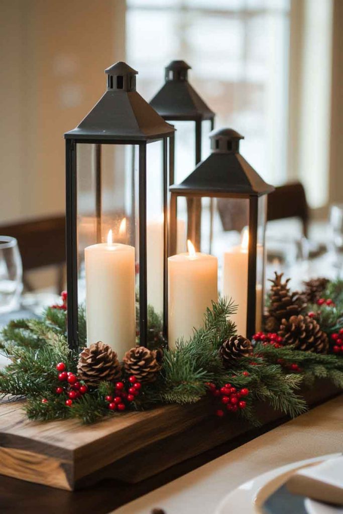Cozy Lantern and Greenery Display