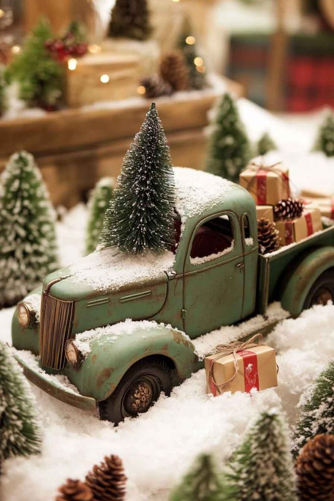 Vintage Truck and Tree Display