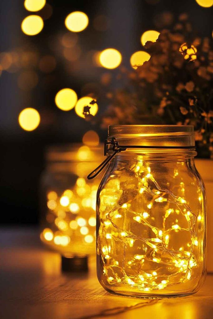 Warm Fairy Lights in Glass Jars