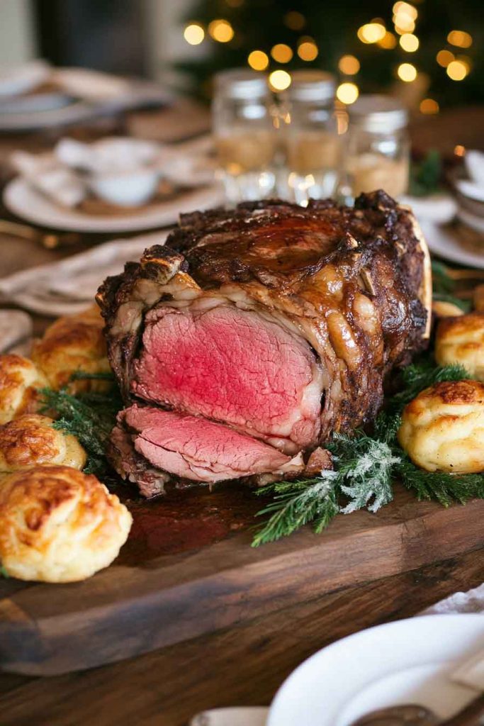 Rustic Prime Rib Dinner with Yorkshire Pudding