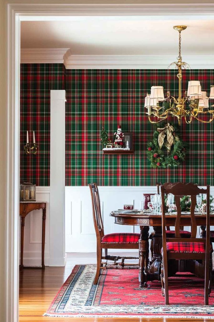 Classic Red and Green Plaid Wallpaper