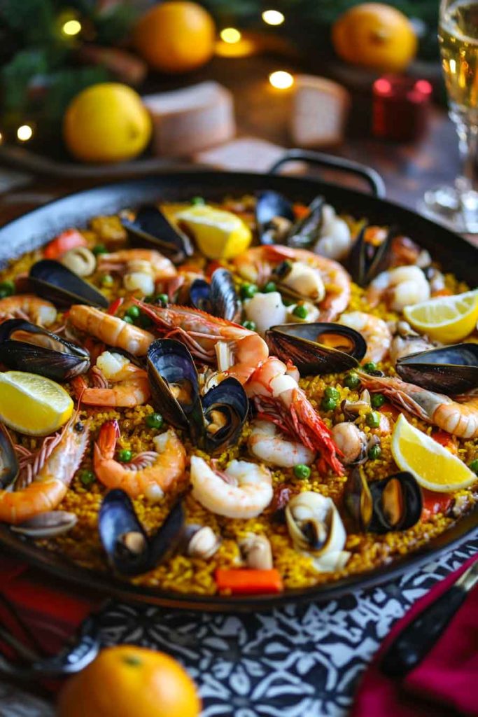 Spanish Christmas Dinner with Seafood