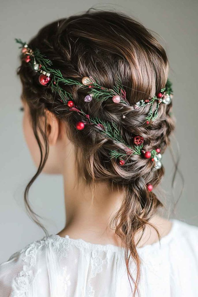 Dutch Braided Crown with Tiny Ornaments