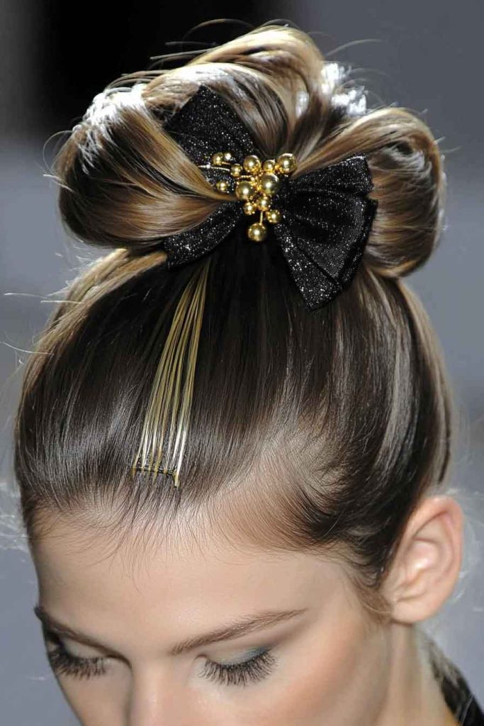 Top Knot with Jingle Bell Hair Ties