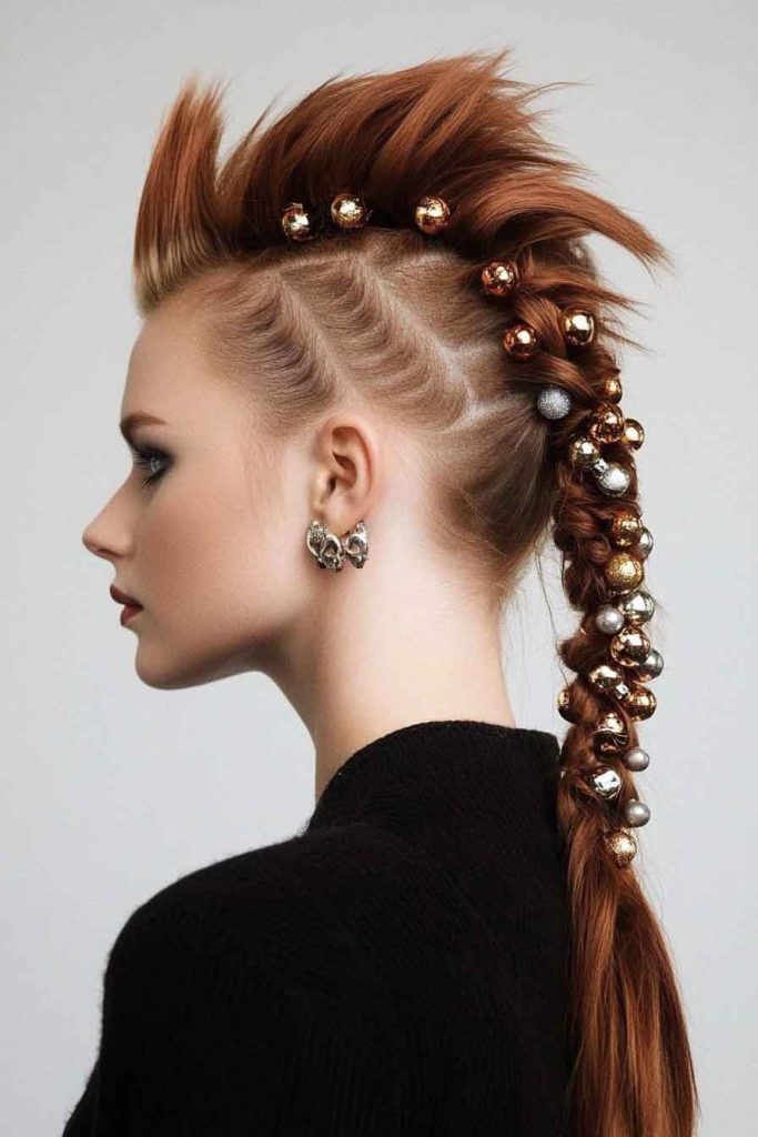 Mohawk Braid with Ornament Clips