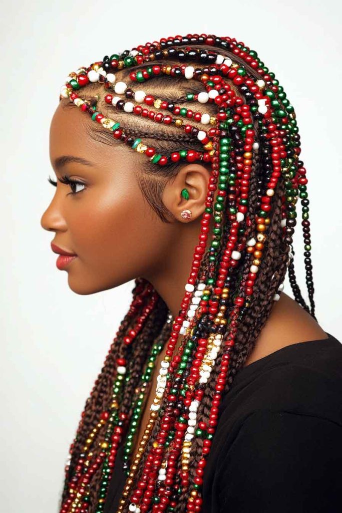 Micro Braids with Colored Beads