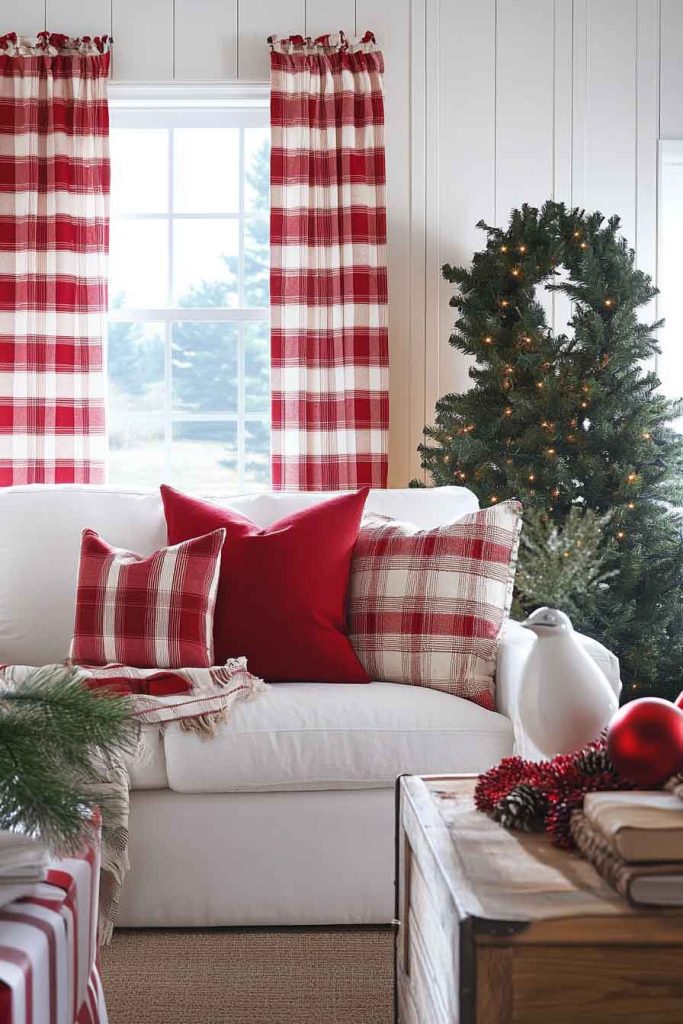 Red and White Buffalo Check