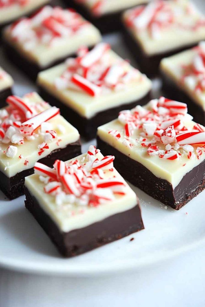 Peppermint Bark Chocolate Squares