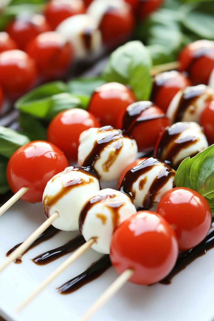 Mini Caprese Skewers with Basil