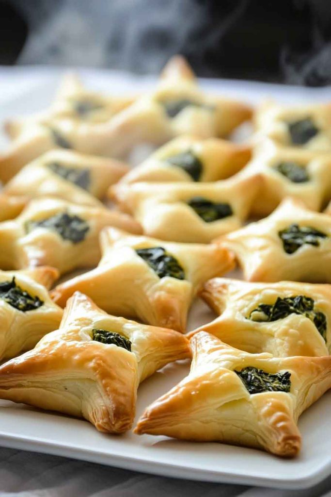 Savory Spinach and Cheese Puff Pastry Stars