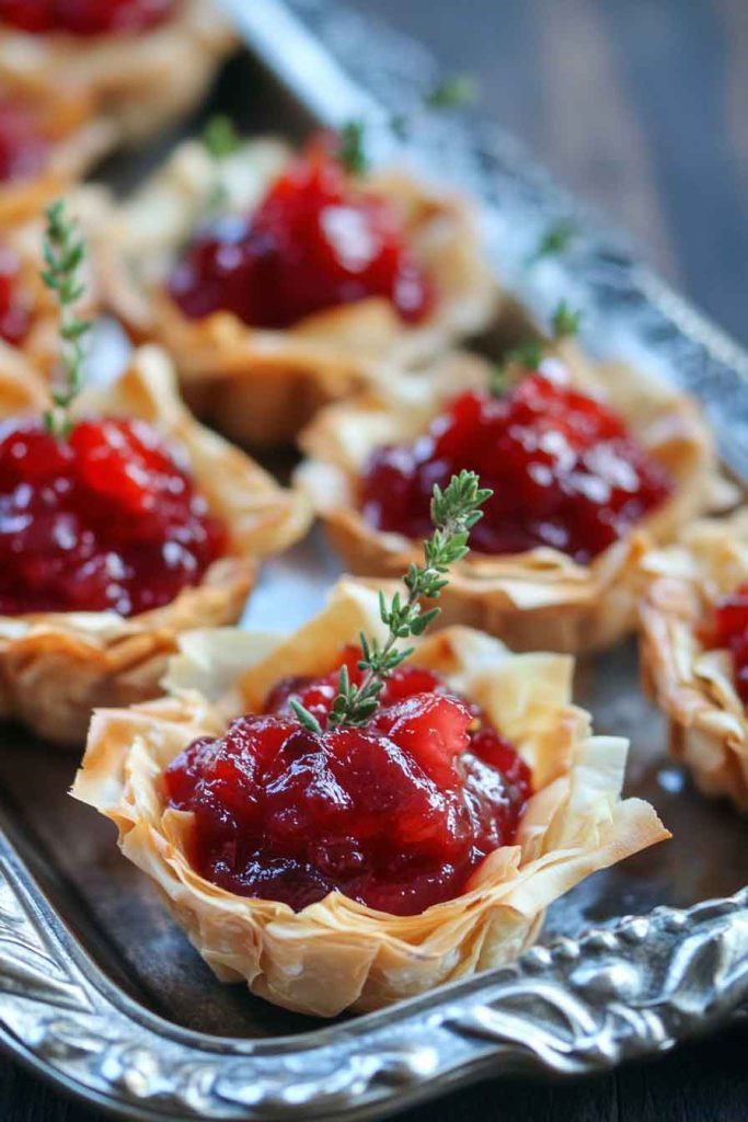 Cranberry Brie Bites in Phyllo Cups