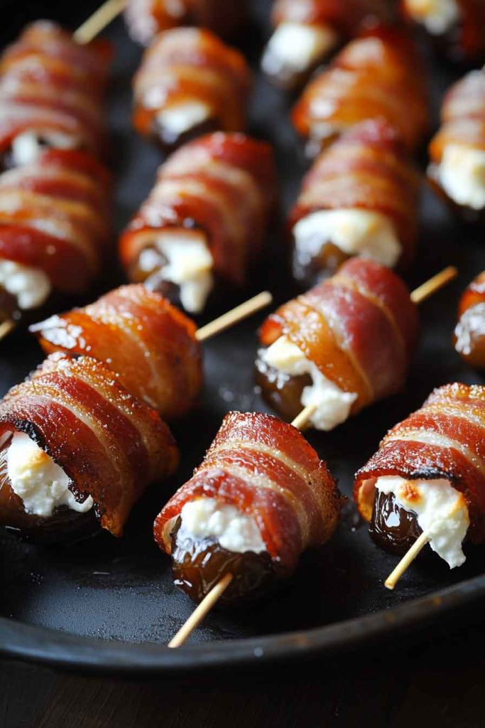 Bacon-Wrapped Dates with Goat Cheese