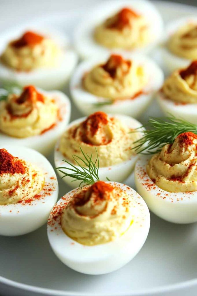 Deviled Eggs with Festive Garnish