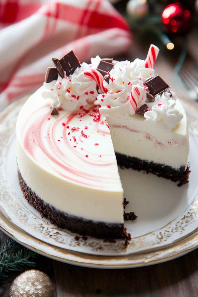 White Chocolate Peppermint Cheesecake