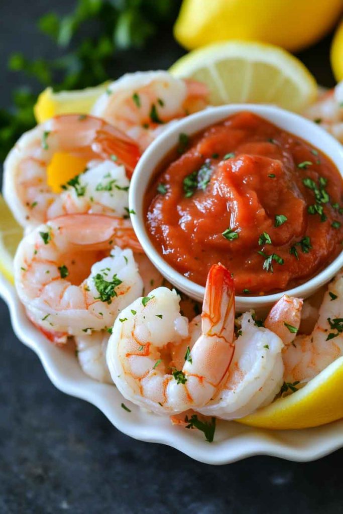 Classic Shrimp Cocktail with Zesty Cocktail Sauce
