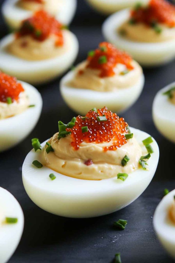 Elegant Deviled Eggs with Festive Toppings
