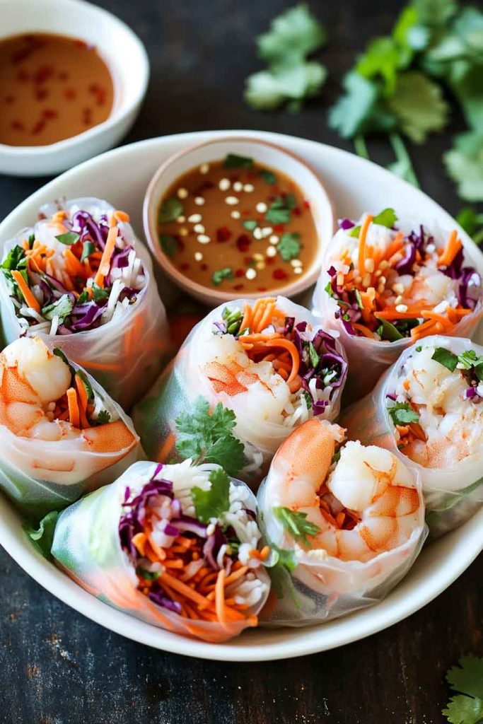 Fresh Spring Rolls with Peanut Dipping Sauce