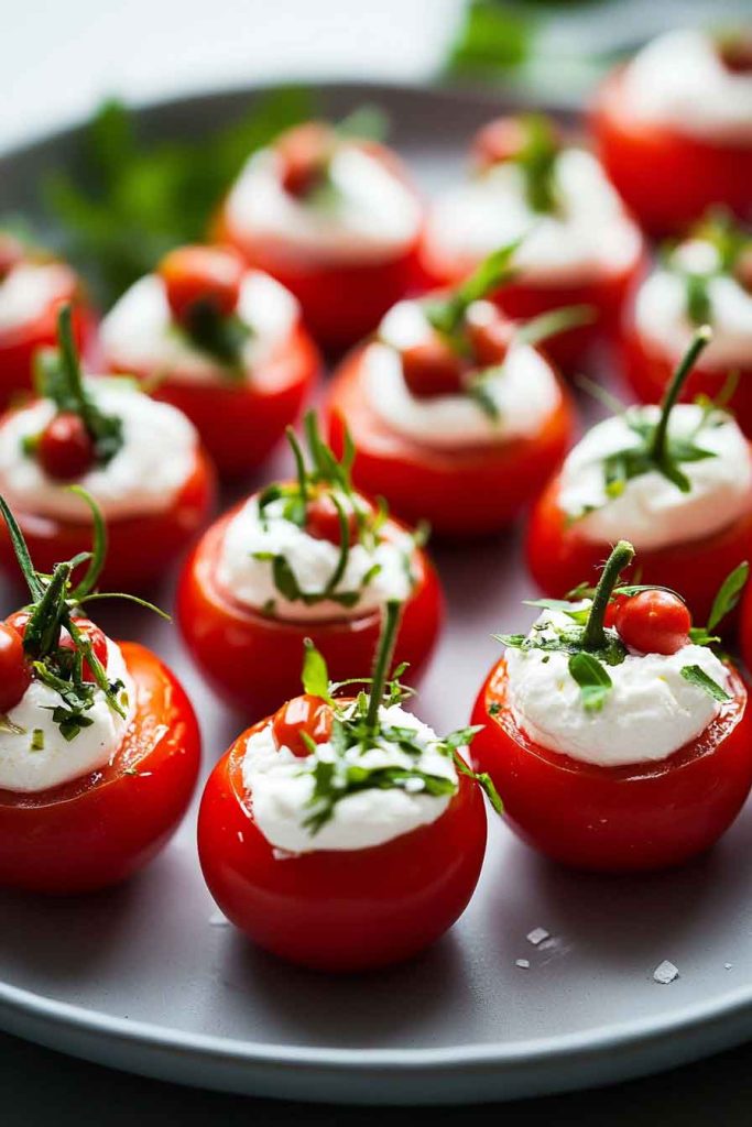 Festive Stuffed Cherry Tomatoes with Herbs