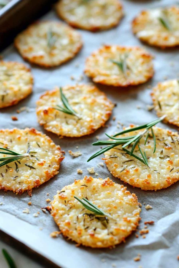 Savory Parmesan Crisps with Rosemary