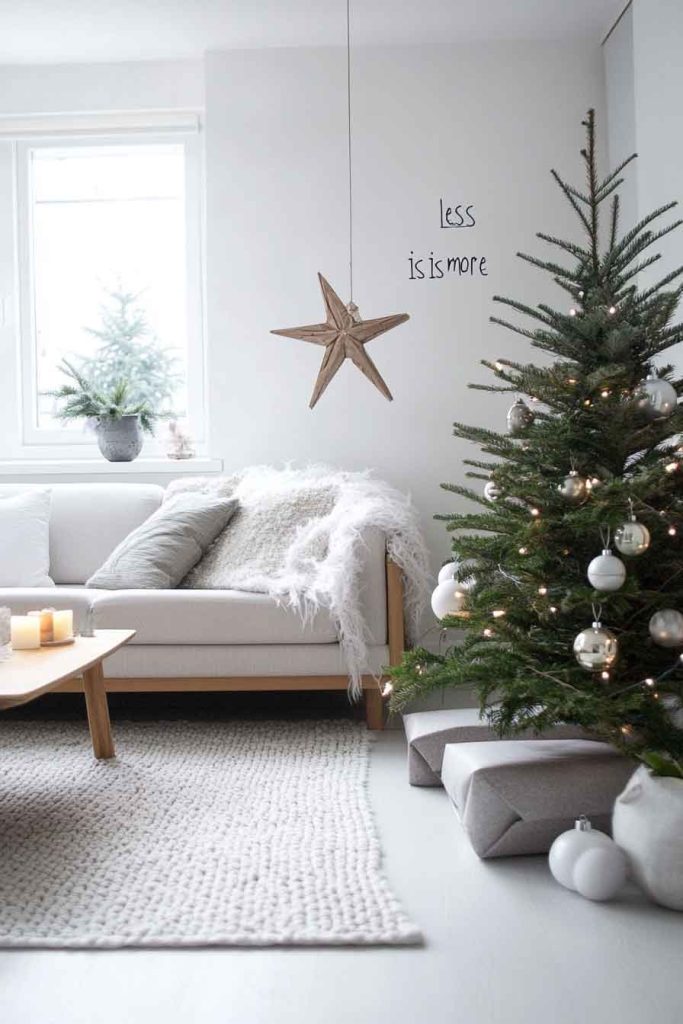 Scandinavian Minimalist Christmas Living Room