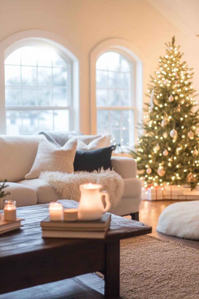 Hygge-Inspired Cozy Christmas Living Room