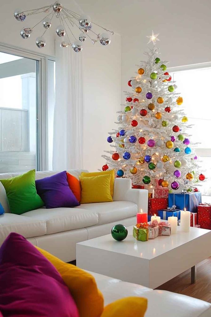 Rainbow Christmas Living Room