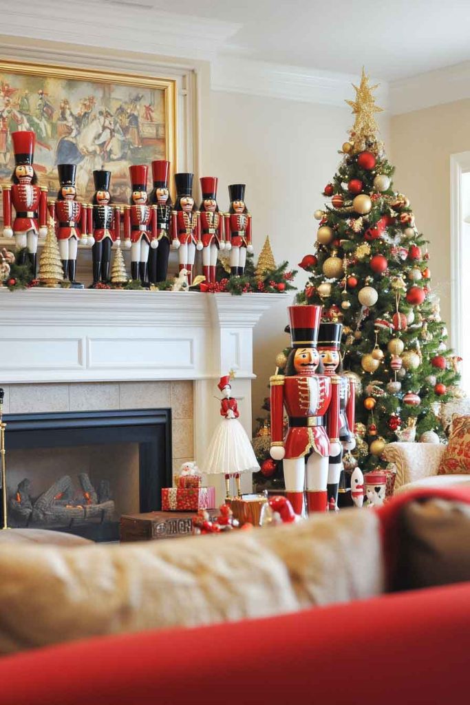 Traditional Nutcracker Christmas Living Room