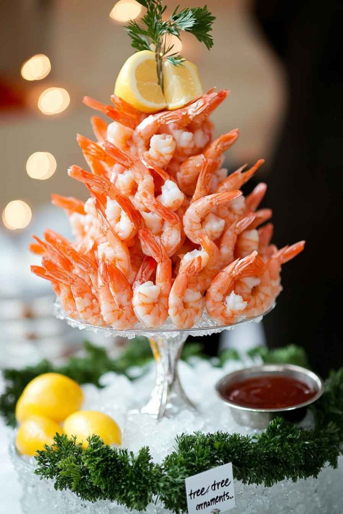 Shrimp Cocktail Christmas Tree Display