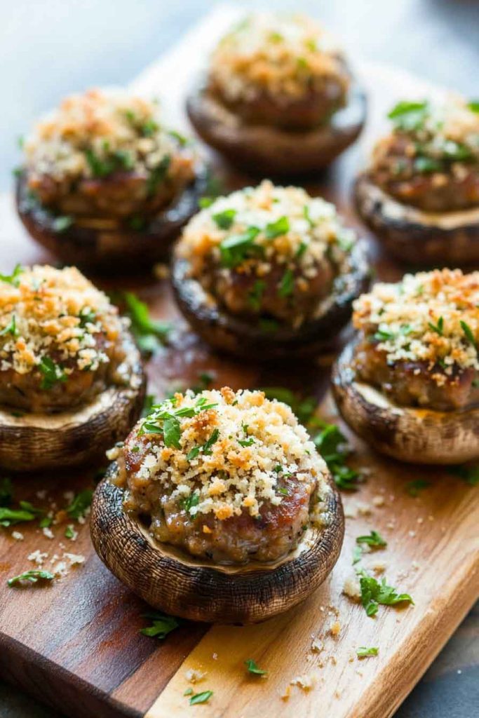Stuffed Mushrooms with Sausage and Herbs