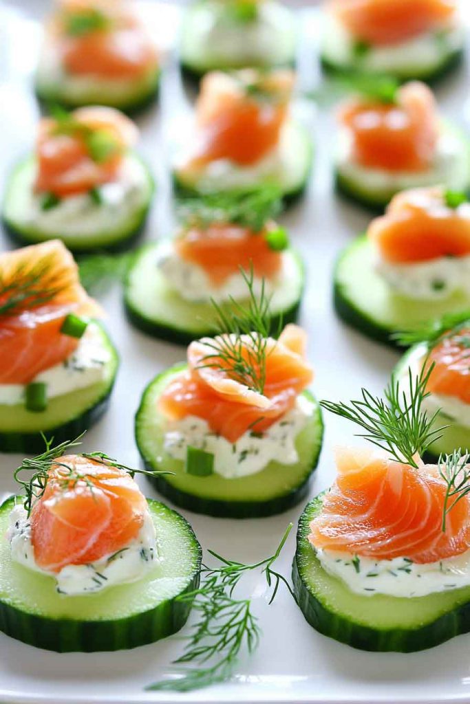 Smoked Salmon Cucumber Rounds