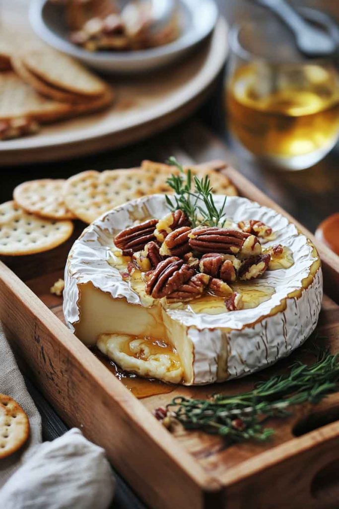  Baked Camembert with Honey and Pecans