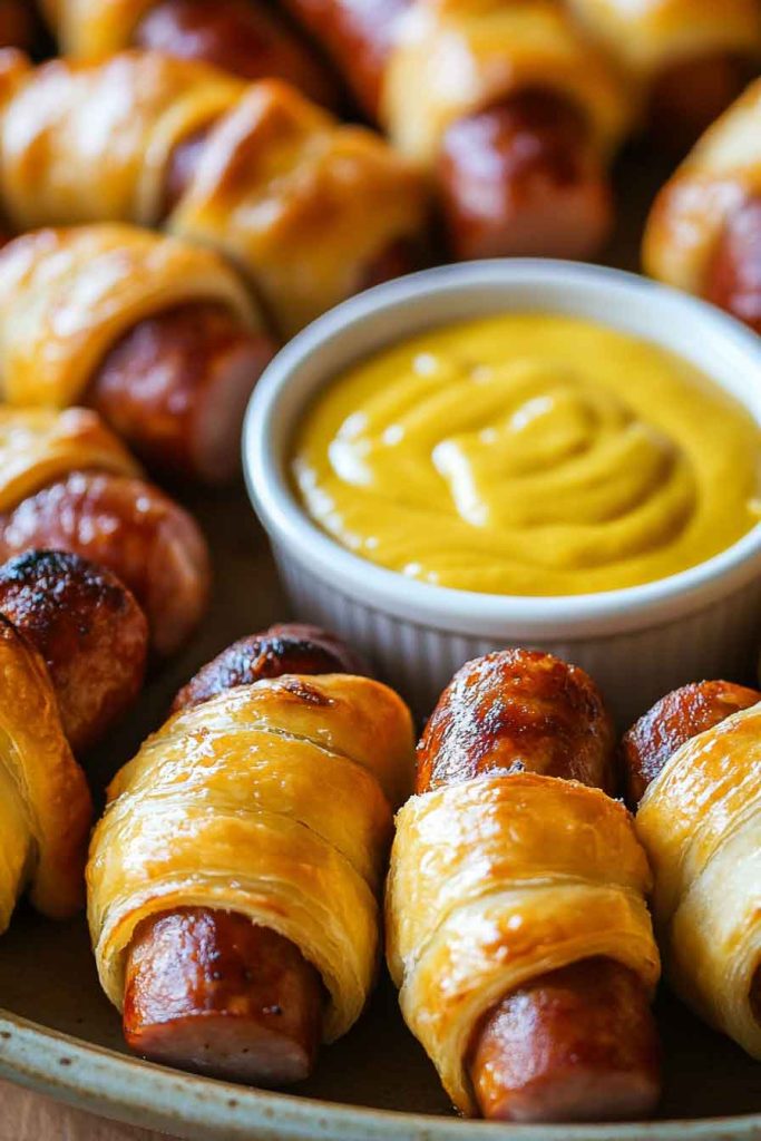 Pigs in Blankets with Honey Mustard Dip
